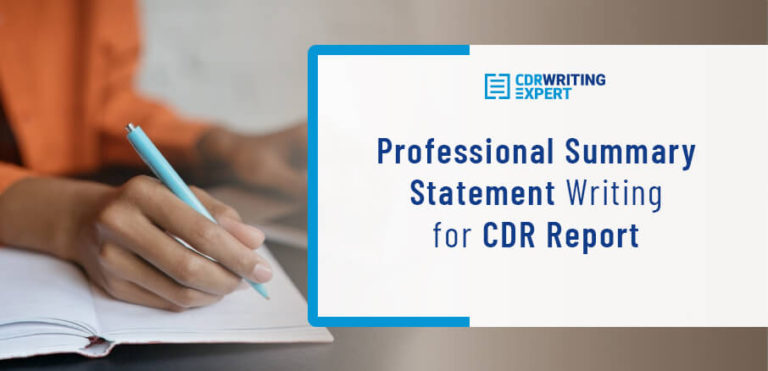 Professional Summary Statement Writing for CDR Report