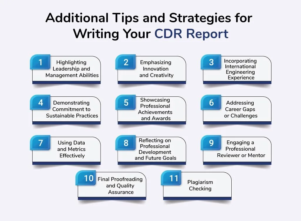 Additional Tips and Strategies for Writing Your CDR Report